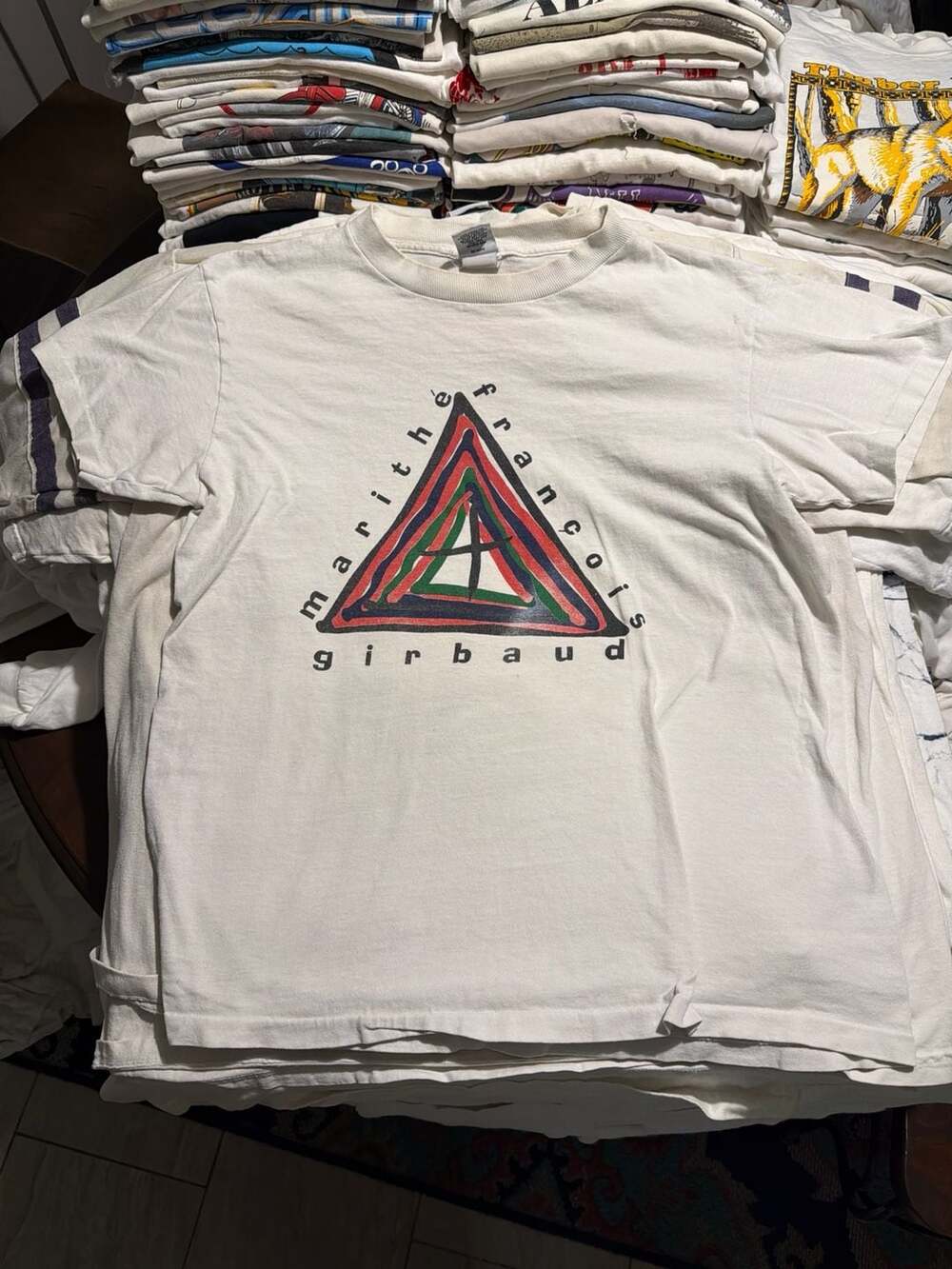 Vintage 90s Marithe Francois Girbaud Triangle Logo T-Shirt Made in USA Size L